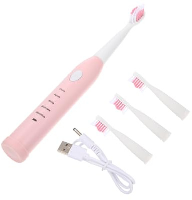 TOGEVAL Elektrische Kinderzahnbürste mit USB ladung Weiche Borsten Reinigung Rosa Weicher Elektrische Zahnpflege für Mädchen und Jungen Ab Jahren