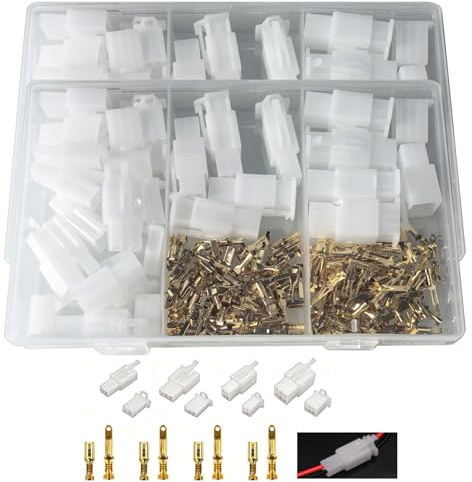 GTIWUNG 400 Stücke 2.8mm Pitch Elektrokabel Steckverbinder Kit, 2 3 4 6 Pin Männlich Weiblich Stecker Gehäuse und Pin Header Crimp Kabelklemmen, Kabel Steckverbinder für Auto Motorrad Fahrrad Boote