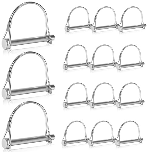Pack of 15 Folding Pipe Pins with Locking Lock Locking Pin 8 x 45 mm Folding Splint D-shape Galvanised Locking Bolts for Trucks Tractors Trailers