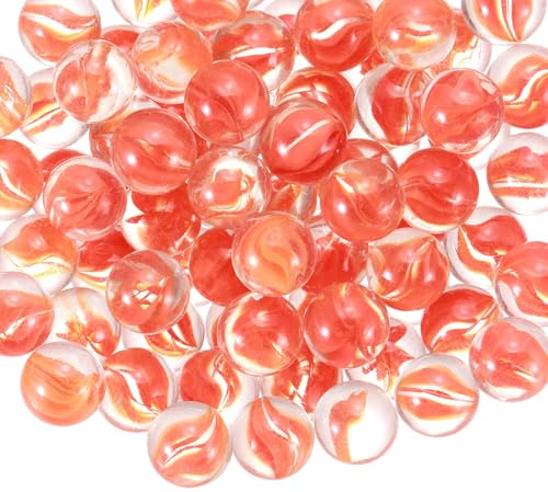 QUARKZMAN Biglie Vetro per Vasi 0.63 Biglie Tonde Perle Trasparenti Rosso | 1LB, Per Riempimento Vasi Ad Arco Interno, All'ingrosso, Per Decorazione Casa, Pietre Decorative Per Fiori