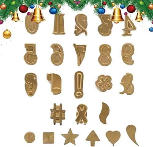 Wood Burning Letters Set - Golden Hot Stamping Tool Branding Set, Pure Copper Wood Burning Tool with Numbers and Symbols | Wood Embossing, Carving Head, Branding Letters for LED