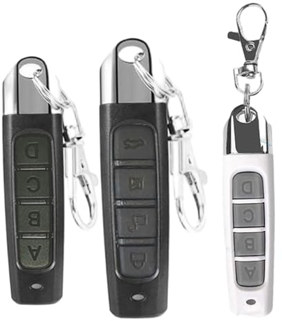 Duplicatore di telecomando 4 in 1 Duplicatore di telecomando portatile per garage da 3 pezzi 433 MHz per auto Apri cancello universale con alloggiamento antiscivolo e gancio