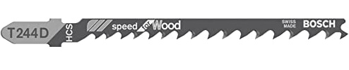 Bosch Professional 100 x Sticksågblad T 244 D Speed for Wood (för mjukt trä, böjt snitt, Tillbehör Sticksåg)