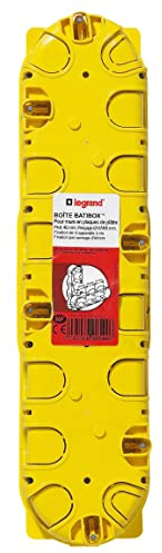 LEGRAND - Boîte Encastrement Batibox - Pour Cloisons Sèches - Pour Plaques de Plâtre, Contreplaqué, Bois ou Tôle - Profondeur 40 mm - Diamètre de Perçage 67 mm - 4 Postes