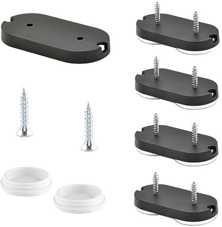 Wagner QuickClick® Stuhlgleiter Filzgleiter 4er-Set zum Anschrauben I 4X Basis + 8X Schraube+Gleiteinsatz austauschbar - Kunststoff Hyper - 52 x 25 mm - Made in DE - 15781500
