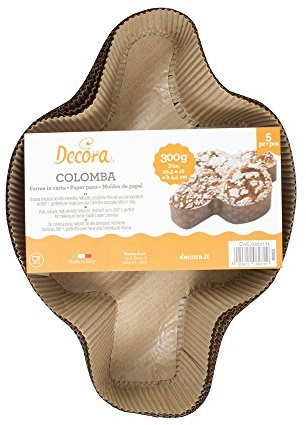 DECORA, 0320171 5 Taubenformen à 300 g, aus Reiner Zellulose-Hartpapier, Hitzebeständig bis 200 °C, Ideal für die Herstellung Einer Taube zu Hause, Hergestellt in Italien, Braun
