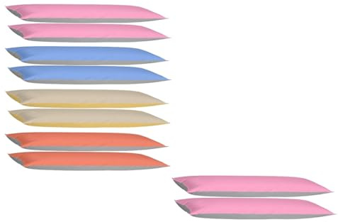 EXKLUSIV HEIMTEXTIL Kissenhülle Kissenbezug Doppelpack mit Reißverschluss 40 x 145 cm hochwertige Jersey Qualität Rosa/Grau