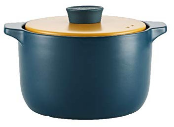 zxb-shop Ollas Soperas Cazuela con Tapa Amarilla Cerámica Cerámica Stef Pot Sopa Resistente al Calor Redonda Agregar Material de Spodumene 2.7L / 3.6L / 5.5L Olla de Sopa (Size : C)