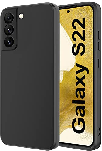 Qasyfanc Handyhülle für Samsung Galaxy S22 5G Hülle, Schwarz | Kameraschutz Dünne Weiche TPU Silikon Hülle Schutzhülle Anti-Kratzer für Samsung Galaxy S22 5G