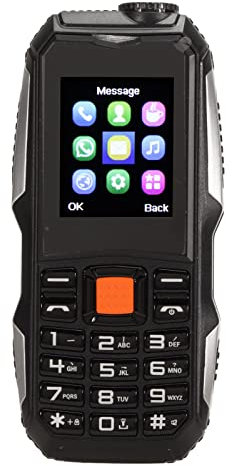Teléfono Resistente 2G Desbloqueado, Diseño para Personas Mayores con Botones Grandes y Sonido Fuerte, Doble Tarjeta SIM, Batería de Larga Duración (Negro)