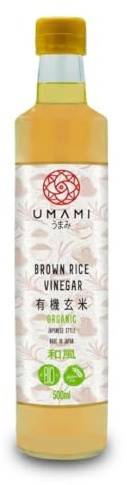 Umami Aceto di Riso Integrale BIO 500ml - Prodotto in Giappone - Fermentazione Naturale - Ideale per Sushi, Macrobiotica e Condimenti - Qualità Premium