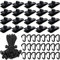 SENENQU 60er-Set Tarp Clip Zelte Clip Zeltplanen Clip, 20 Stück Zeltplanen + 20 Stück Planenspanner mit Kugel + 20 Stück D-Form Karabiner Set Planenclips für Zelte Abdeckungen Gartenarbeit Vordächer