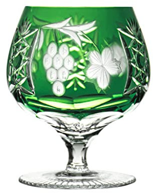 Ajka Marsala Brandy Cognac-Glas, Smaragdgrün, Bleigehülle, 286 ml, Einzeleinheit