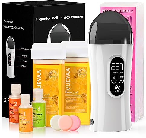 Furpaw 2024 Upgrade Digital Roll on Wax Kit, Wax Roller Kit for Hair Removal, Waxing Kit for Women, Roll on Wax Warmer Kit, At Home Wax Kit for Larger Areas of the Body, Great Gift for Women