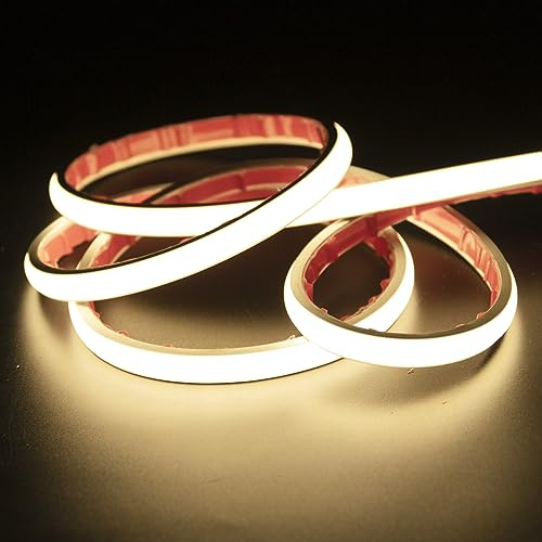 pcning 10M Tira LED COB Adhesivo Directa 220V Sin Transformador, 10 Metros IP67 Waterproof LED Flexible Strip Light (Blanco, 10M)