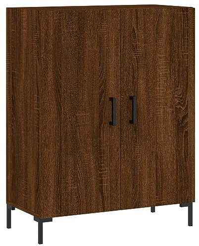 vidaXL Sideboard, Kommode mit viel Stauraum, Highboard Wohnzimmerschrank mit Türen Metallfüßen, Schrank Anrichte Beistellschrank, Braun Eichen-Optik Holzwerkstoff