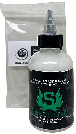 Stencil Stuff Abzugsflüssigkeit 125 ml Abzugscream Schablone/Skizze Transfer + 5 Farbkappen von HAN-SEN GmbH
