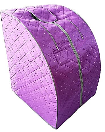 KOZWAY Inicio SPA Accesorios para saunas Sauna Una Persona en casa Cuerpo Completo portátil SPA Tienda con Almohadilla de calefacción y Silla portátil - Púrpura