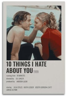 10 Things I Hate About You Movie Canvas Poster Room Decor Poster for Bedroom Living Room Walls 16x24inch(40x60cm) Unframe-Style