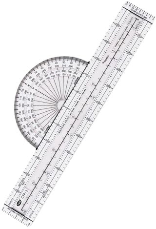 Folpus Plotter Aviation Slide Ruler Pilots Devices Multifunktions-Klarer, wiederverwendbarer Flugnavigations-Azimut für die Planung von Flugrouten