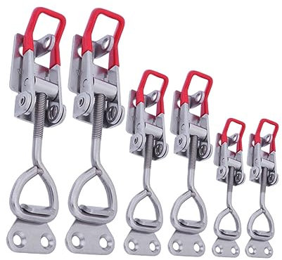 6 Stück 4001 4002 4003 Klemmbausteine Knebelklemme Kippriegel Verriegelungsklemme Vertikaler Kniehebelspanner Knebelverschlussklemme Schnalle Einstellbar