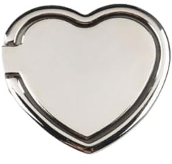ISKIP Cell Phone Ring Grip, Heart-Shaped Phone Ring Holder, Finger Phone Grip for iPhone, Samsung, Huawei and All Smartphone (Silver)
