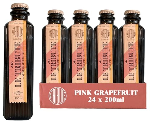 LE Tribute Pink Grapefruit Soda, 24 x 200ml, Premium Mixer, Natural Fruit