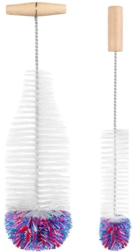 Lot de 2 brosses à biberon, 35 cm, compatibles avec bouteille en verre Sodastream, brosse de nettoyage anti-rayures pour carafe en verre, bouteilles de soda, biberons pour bébés, bouteilles d'eau,