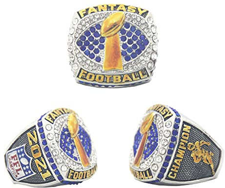 HYKJSHED Fantasy Football Ring 2021 Meisterschaftsring Meisterschaftstrophäe Geschenkbox Ring Displaybox(13)