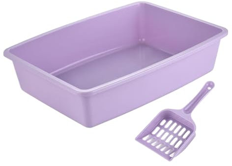 LULUMAIC Katzentoilette, Katzentoilette, Katzentoilette, Kunststoff-Katzentoilette mit Streuschaufel, große Katzentoilette, geeignet für Kätzchen, für Kätzchen bis hin zu älteren Katzen,