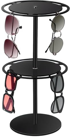 Sonnenbrillen-Präsentationsständer | 2-lagiges Acryl, um 360 Grad drehbarer Brillenständer, drehbarer Präsentationsständer, Brillenständer für Halsketten, Uhren