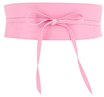 JasGood Damen Breiter Obi Gürtel Damen Taillengürtel Breiter Wickelgürtel Taille Band zum Schnüren Hüftgürtel Bindegürtel für Kleid,Rosa,87cm