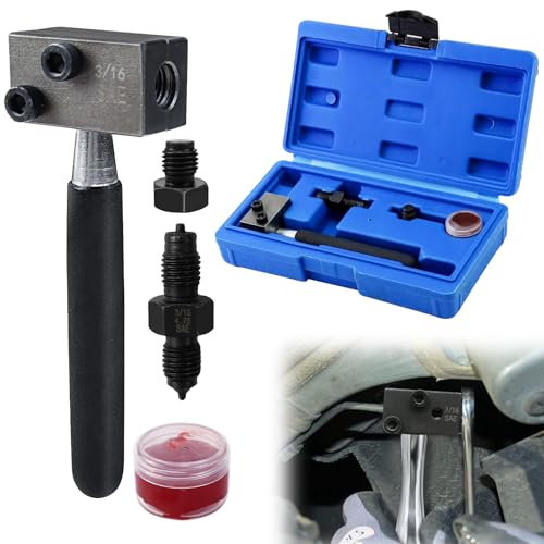UVVRUR Lot de 4 évaseurs universels pour conduites de frein, avec mallette à outils, évaseur, design amovible, pour la réparation des conduites de frein de véhicule