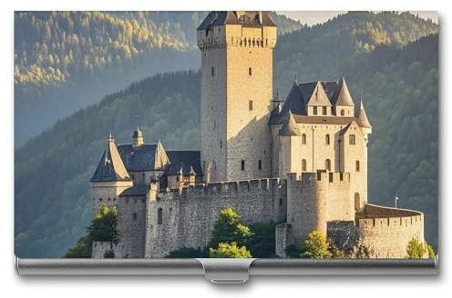DWTJKMS Hohenschwangau Visitenkartenetui aus Aluminiumlegierung, Kartenetui aus Metall, Namenskartenhalter für Männer und Frauen, professionelles Kreditkartenetui für Büro, Geschäft, einzigartiges