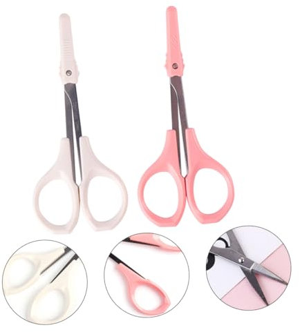 SKISUNO 2stücke Teilige Präzision Augenbrauentrimmerschere Für Damen Hochwertiges Make-up-tool Für Einfaches Trimmern Langer Unregelmäßiger Augenbrauen