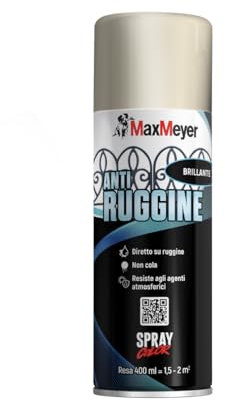MAXMEYER Spray Antiruggine Brillante R1013 Bianco Perla 0.400 L