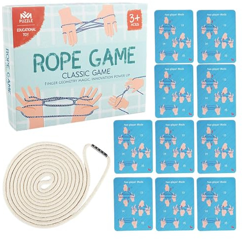 Cat's Cradle String Game,Interactive Puzzle Trick Braid Rope Toy | Educational String Plaything Hand Rope for 3+ Years Old Boys Girls Kids Children Adults