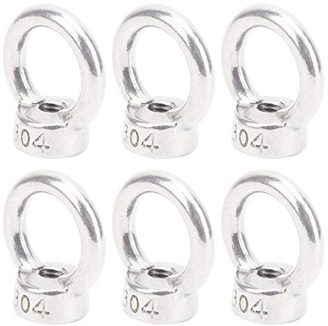 Noci per Occhiali in Acciaio Inossidabile, Raccordi per Chiusura in Acciaio Inossidabile 10pcs M6 Bulloni per gli Occhi Dadi Anelli Donna Donna per Forniture di Corda Cavo