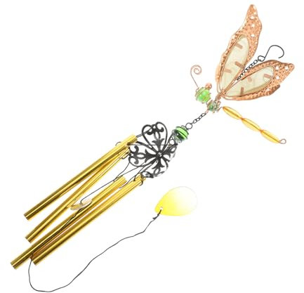 GETAJGHSD Dark Dragonfly Wind Chime Outdoor Garden Decor Acrylic Illuminated Hanging for Backyard Patio