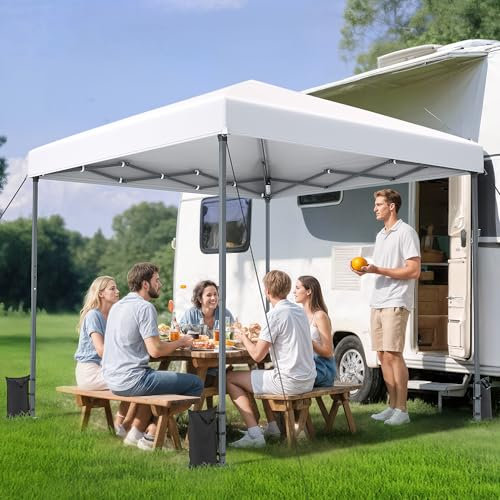 YITAHOME Pop-Up-Pavillon mit Netzseiten, 3x3Meter, höhenverstellbar, Doppeldach, Festzelt, Pavillon mit Aufbewahrungstasche, für Garten, Hinterhof, Terrasse, Party Freien, Camping, Märkte,