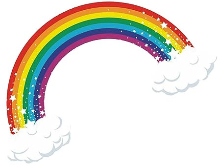 LIFKOME Kreativer Wandaufkleber Regenbogen Wolken Cartoon Sticker für Kinderzimmer Abnehmbarer Wandtattoo Hintergrund für Wohnraumdekoration