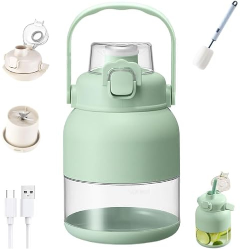 Electric Citrus Juicer 28 Oz,With Straw and Two Lids,Portable Blender Cup,fresh juice blender,2026 New Portable juicer Cup,Large Capacity and Rechargeable (Fruit Green, 28oz)