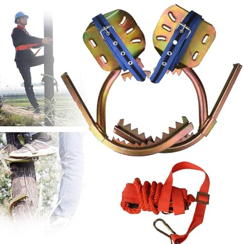Verstellbare Baumkletterspikes mit Gurt, benutzerfreundliche Kletterausrüstung für den Zugang zu Bäumen – Kletterausrüstung Modell 350 für Outdoor-Abenteuer