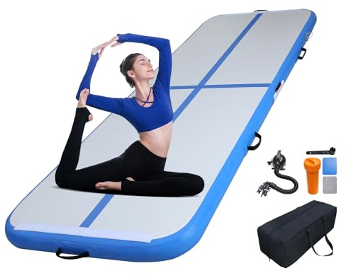 Bomsea Tumbling Matten-Turnmatte Airtrack Aufblasbare Turnmatte Gymnastikmatte Aufblasbar für Zuhause Air Matte Turnen (2M/3M/4M/5M/6M zur Auswahl) - Hochwertige Luftturnmatte für Fitness & Training