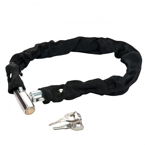 Naisfei Bike Black Lock Bicycle Lock Heavy Duty Bike Locks,Chain Lock Bike,Chain Motorbike Lock with 2 Keys and Cover for Bike Motorcycle Scooter 80cm