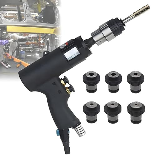 PioMue Taladradora neumática, Taladro para Metal, portátil, Reversible, Velocidad Ajustable, con Mandril para roscar Acero y Piezas fundidas.