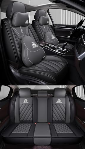 NOBQUA Universelle 5-Sitzer Leder Autositzbezüge passend für Mazda CX-5 CX-30 MX-5 Mazda2 Mazda3 Mazda6 –Wasserdicht, rutschfest – Universal Sitzschutz für SUV & Limousine