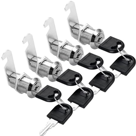 Ldzzuo 4 Pcs Universal Cabinet Locks, 30mm Security Mailbox Lock, Durable Multi-Function Letterbox Locker, Cupboard Locks with Key, Drawer Locks, Cam Lock
