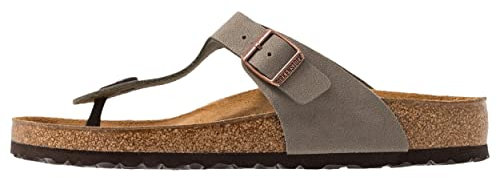BIRKENSTOCK Classic Gizeh Birko-Flor, Unisex-Erwachsene Zehentrenner, Grau (Stone), 38 EU