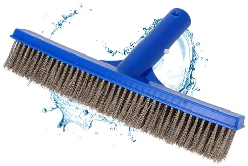 Duraol Algenbürste 26cm I Pool Bürste mit Metallborsten I Pool Reinigungsbürste gegen Algen I Ideal als Bürste für Teleskopstange I Robuster Pool Schrubber I Hochwertiges Pool Zubehör